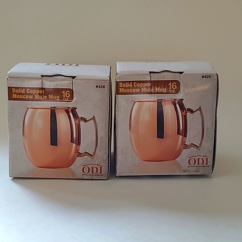 NIB pair of Solid Copper Moscow Mule mugs